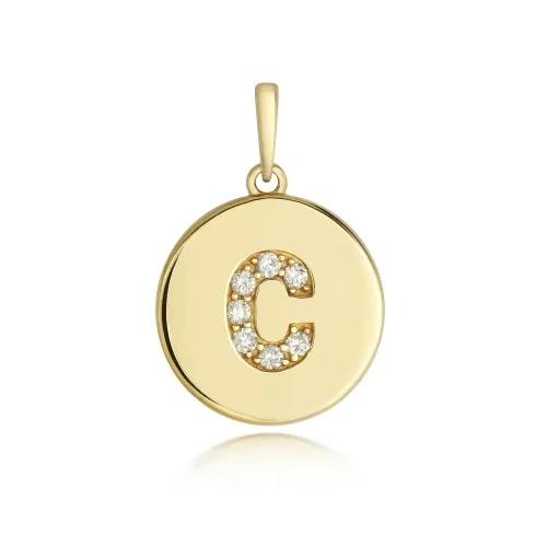 C Initial Pendant 9ct Yellow Gold 1.10g 